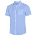 thumbnail image 3 of LVCBL Men's Casual Shirt Normal Heard Lapel Shirt Casual Shirt Light Blue 3XL, 3 of 6