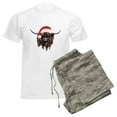 thumbnail image 6 of CafePress - Highland Cow Santa Hat Xmas Pajamas - Men's Light Loose Fit Cotton Pajama Set, 6 of 7