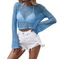 thumbnail image 1 of WEAIXIMIUNG Chemises de Maternité pour le Travail Grande Taille pour Femmes Tricot Manches Amples Col Rond Ajouré Haut Court, 1 of 6