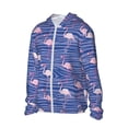 thumbnail image 2 of Pofeuu Flamingo Print Sun Protection Outdoor Lightweight Full Zip UV Cooling Hoodie Long Sleeve Summer Clothing for Outdoor Hiking-Small, 2 of 5