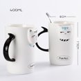 thumbnail image 4 of Coffee Mug Creative Lovely Cartoon Cat Ceramic Coffee Cup Milk Cup with Spoon and Cover, 4 of 8
