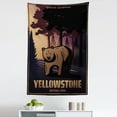 thumbnail image 1 of Wyoming Tapestry, Cartoon Design Poster Graphic with Yellowstone National Text Park Bear and Forest, Fabric Wall Hanging Decor for Bedroom Living Room Dorm, 5 Sizes, Multicolor, by Ambesonne, 1 of 1