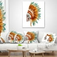 thumbnail image 4 of Designart Skull with Feathers - Abstract Throw Pillow - 18x18, 4 of 5