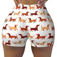 thumbnail image 2 of Balery Dachshund Walking Pantalones cortos de entrenamiento estampados para mujer, sin costuras, ajustados, para gimnasio, yoga, correr, deportes, ejercicio activo, fitness.-XX-Large, 2 of 8