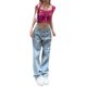 thumbnail image 4 of VISgogo Crop Tops para Mujer, Cuello en V Sin Mangas Letra de Diamantes de Imitación Decorada Cordón Fruncido Camiseta para Damas Jóvenes VISgogo moda, 4 of 9
