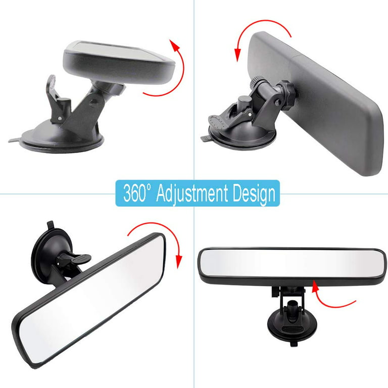 Car Rear View Mirror Anti-Glare Mirror Reverse Back Parking Reference Rear Mirrors Wide Angle Rear View Mirror with Adjustable Suction Cup (360