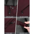 thumbnail image 3 of 33,000ft Women's Softshell Long Jacket with Hood Fleece Lined Windproof Warm up Waterproof Windbreaker, 3 of 7