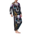 thumbnail image 2 of Sikiie Modern Abstract Colorful Skull Mens Pajama Set, Soft Warm Long Sleeve Sleepwear, Cozy Button-Down Pjs for Men-X-Large, 2 of 7