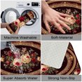 thumbnail image 4 of 1pc Floral Oval Pattern Absorbent Non-Slip Bathroom Thickened Flannel Rug Decor,Soft,Quick Drying,Suitable For Indoor/outdoor Use,Bathrooms,Bedrooms,Kitchens,Terrace,Laundry Rooms,16"x24", 4 of 9