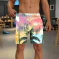 thumbnail image 3 of cocolona Mens Hawaiian Print Vacation Beach Shorts Fashion Casual Elastic Waist Drawstring Board Shorts Summer Swim Trunks for Men, 3 of 5