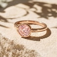 thumbnail image 6 of Rosec Jewels IGI Certified Lab Grown Pink Diamond Engagement Ring 1 Ct - Bezel Set Pink Diamond Ring - Fancy Pink Color and VS1 Clarity, 18K Rose Gold, US 6.50, 6 of 8
