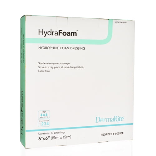 DERMARITE INDUSTRIES HydraFoam Hydrophilic Foam Dressing Model 00296E