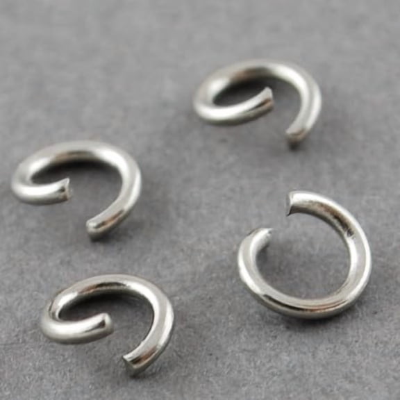 HDSupplies 100 Pieces - 304 Stainless Steel Jump Rings - 6mm - 18 Gauge (1mm Thickness)