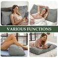 thumbnail image 5 of YEERSWAG 70.8x19.6x7.8inch King Size Triangular Wedge Pillow Bedside Cushion,Large Upholstered Headboard Reading Pillow Back Cushion for Home Livingroom Bed Sofa, 5 of 8