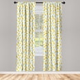 thumbnail image 3 of Ambesonne Exotic Curtains, Fresh Doodle Pineapple, Pair of 28"x95", Yellow Sea Green Black, 3 of 5