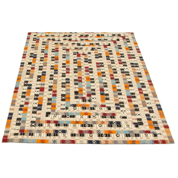 ECARPETGALLERY Tapis Fait à la Main pour Salon, Salle à Manger et Chambre à Coucher Transitionnel Collection Río 5'1" x 8'2" en Ivoire