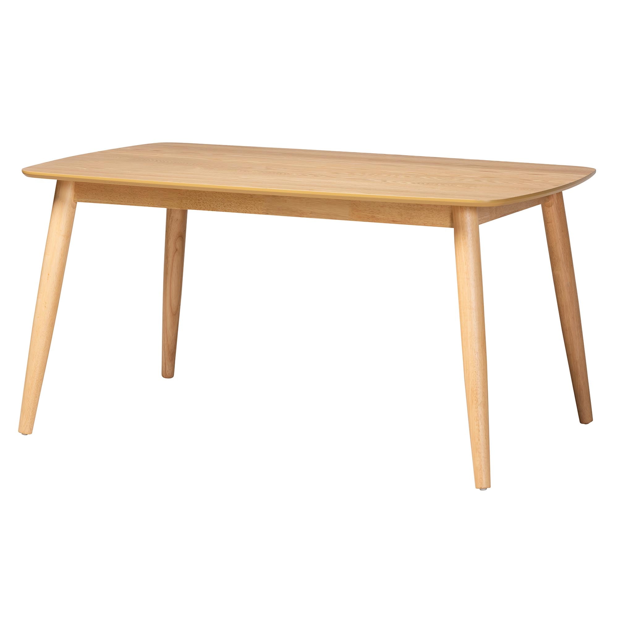Baxton Studio Dannell Mid-Century Dining Set, 7-Piece, Natural Oak