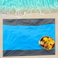thumbnail image 3 of TOPRenddon Sandproof Waterproof Beach Blanket - 3-Color Striped Portable Outdoor Mat with Stakes & Carry Bag for Camping, Picnics, Family Trips (Quick-Dry, Machine Washable), 3 of 6