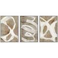 thumbnail image 3 of PixonSign Framed Wall Art Set White Brown Pastel Paint Strokes Shapes Canvas Print Abstract Cozy Neutral Wall Decor Modern Art Nordic for Living Room, Bedroom, Office - 24"x36"x3 White, 3 of 5