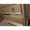 thumbnail image 4 of Glamorous Rose Gold 2-Drawer Wooden Nightstand with Mirror Trim &amp; Bun Feet | Contemporary Bedroom Accent Table | Solid Wood &amp; Wood Veneer | 28" H, 4 of 6