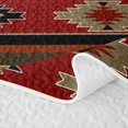 thumbnail image 5 of Erosebridal Southwestern Aztec Bed Spread Queen, Retro Geometric Queen Coverlet Set, Olive Rust Red Tan Black 3-Piece, 1 Quilt and 2 Pillowcases, 5 of 7