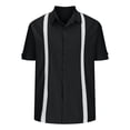 thumbnail image 1 of Birdeem Chemise à Manches Courtes pour Hommes Mode Décontractée Contraste de Couleur Col Rabattu Boutons, 1 of 1
