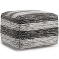 thumbnail image 1 of SIMPLIHOME Clay Square Pouf, Footstool, Upholstered in Patterned Grey Melange Hand Woven Cotton, for the Living Room, Bedroom and Kids Room, Transitional, Boho, 1 of 2
