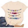 thumbnail image 3 of Women's Tops Casual Crew Neck Short Sleeve Printed T Shirt Plus Size Blouses,Beige,3XL, 3 of 3