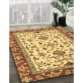 thumbnail image 2 of Ahgly Company Indoor Round Abstract Chrome Gold Yellow Abstract Area Rugs, 6' Round, 2 of 6