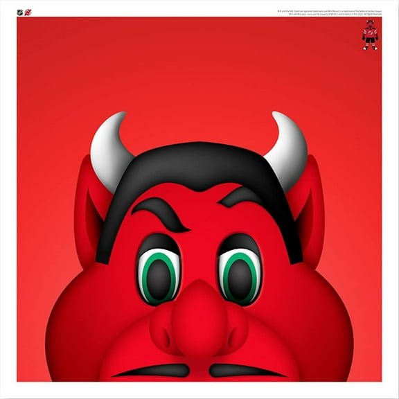 NJ Devil New Jersey Devils 12'' x 12'' Minimalist Mascot Poster Print