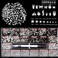 thumbnail image 2 of ROZYARD Glass Nail Rhinestones Crystal Nail Gems Stones Multi Shapes Gem Nail Decoration, 2 of 20