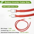 thumbnail image 4 of Cable Inversor de Batería Universal 3/8" Lug 5/16" Lug 7 AWG Gauge 3FT Cobre Estañado 1 Pc Rojo, 4 of 7