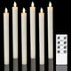 thumbnail image 1 of 6 Pack Battery LED Candles with Remote Timer, Real Wax Flickering Warm White Light for Christmas, Wedding, Home, Ivory, 1 of 4