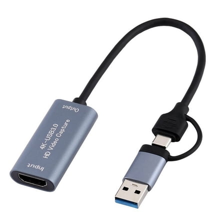 USB3.0 Video Capture Card 4K -Compatible to USB Type C Game Recorder for Gaming Live Streaming