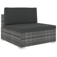 thumbnail image 1 of vidaXL Sectional Middle Seat with Cushions Poly Rattan grey, 1 of 4