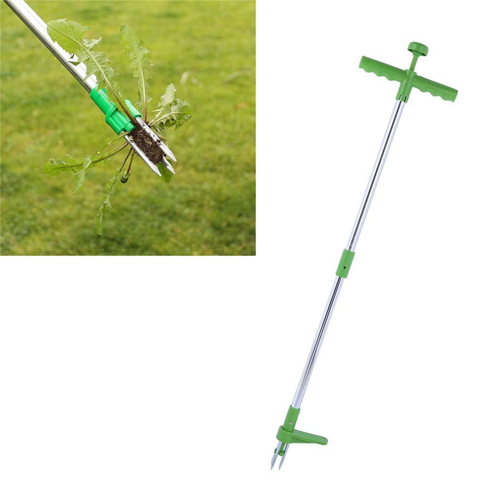 39 Long Reinforced Manual Remover Weed Puller Hand Tool with High Strength Foot Pedal 39 Stand-Up Weeder Root Removal Tool for Garden Standing Plant Root Remover with 3 Stainless Steel Claws 