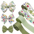 thumbnail image 1 of Cinta floral verde con alambre, 20 m, estilo vintage, rosa, 2.5 cm de ancho, 4 rollos, 1 of 6