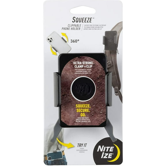 Nite Ize, Inc. SUH-01-R3 Nite IZE Squeeze Clippable, Universal Clip for Belts and Backpack Straps Phone Holder