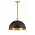 thumbnail image 3 of Crystorama Soto 1 Light Matte Black & Antique Gold Pendant - 20"W x 13.25"H, 3 of 10