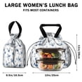 thumbnail image 5 of Pioneer Flower Floral Print Pattern Drawstring Lunch Bag Women - Drawstring Lunch Bag Insulated for Work Office - Stain-Resistant Large Lunchbags for Women with Multi-Pockets, 5 of 6