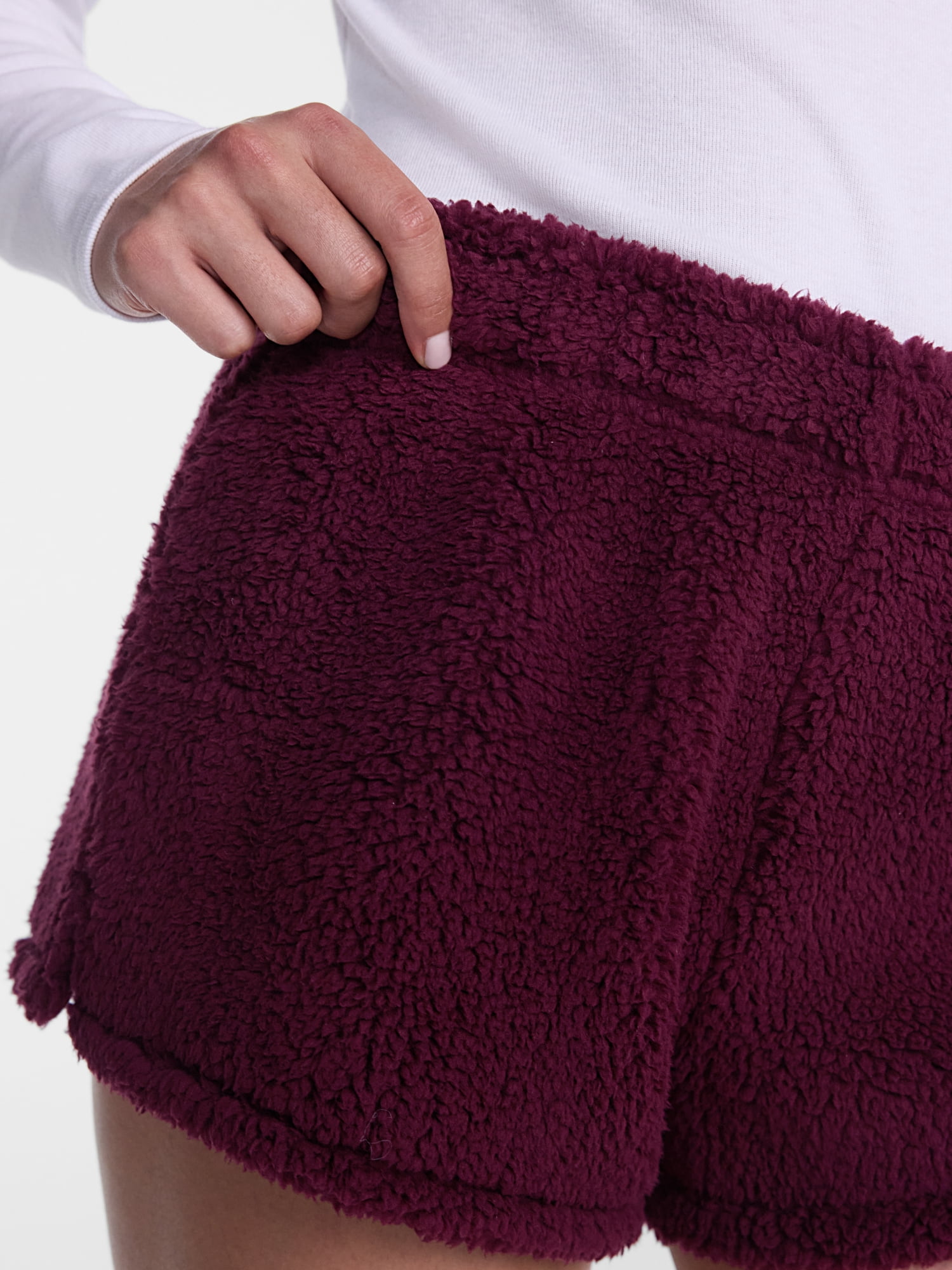 No Boundaries Faux Shearling Plush Shorts, 2.5'' Inseam, Women's XXS-XXL