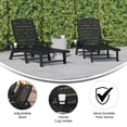 thumbnail image 4 of BizChair Monterey Set of 2 Adjustable Adirondack Loungers with Cup Holders- All-Weather Indoor/Outdoor HDPE Lounge Chairs in Black, 4 of 12