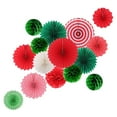 thumbnail image 1 of GOOHOCHY Juego de 15 abanicos de papel navideños creativos y bolas de panal para decorar fiestas navideñas., 1 of 7