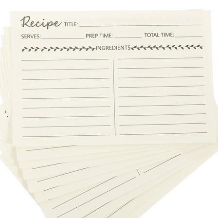 Set of 2 Card Stock Clear Kitchen Recipe High Grade Cards