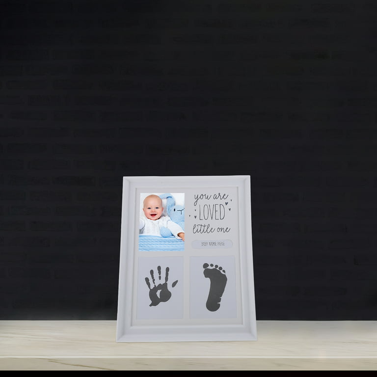 Customizable Baby Handprint Footprint Keepsake With Large Size Family Photo  Frame Kit Personalize W/your Family Name clean Touch Ink Pad 