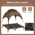 thumbnail image 5 of PawHut Elevated Portable Dog Cot Pet Bed with UV Protection Canopy Shade, 36 inch, Coffee, 5 of 9