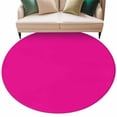 thumbnail image 2 of Rose Pink Round Rugs 5ft, Farmhouse Solid Pink Color Modern Art Non Slip Washable Rug Runner, Low Pile Indoor Floor Carpet Mat Bathroom Rugs for Living Room, Bedroom, Kids Room, 2 of 9