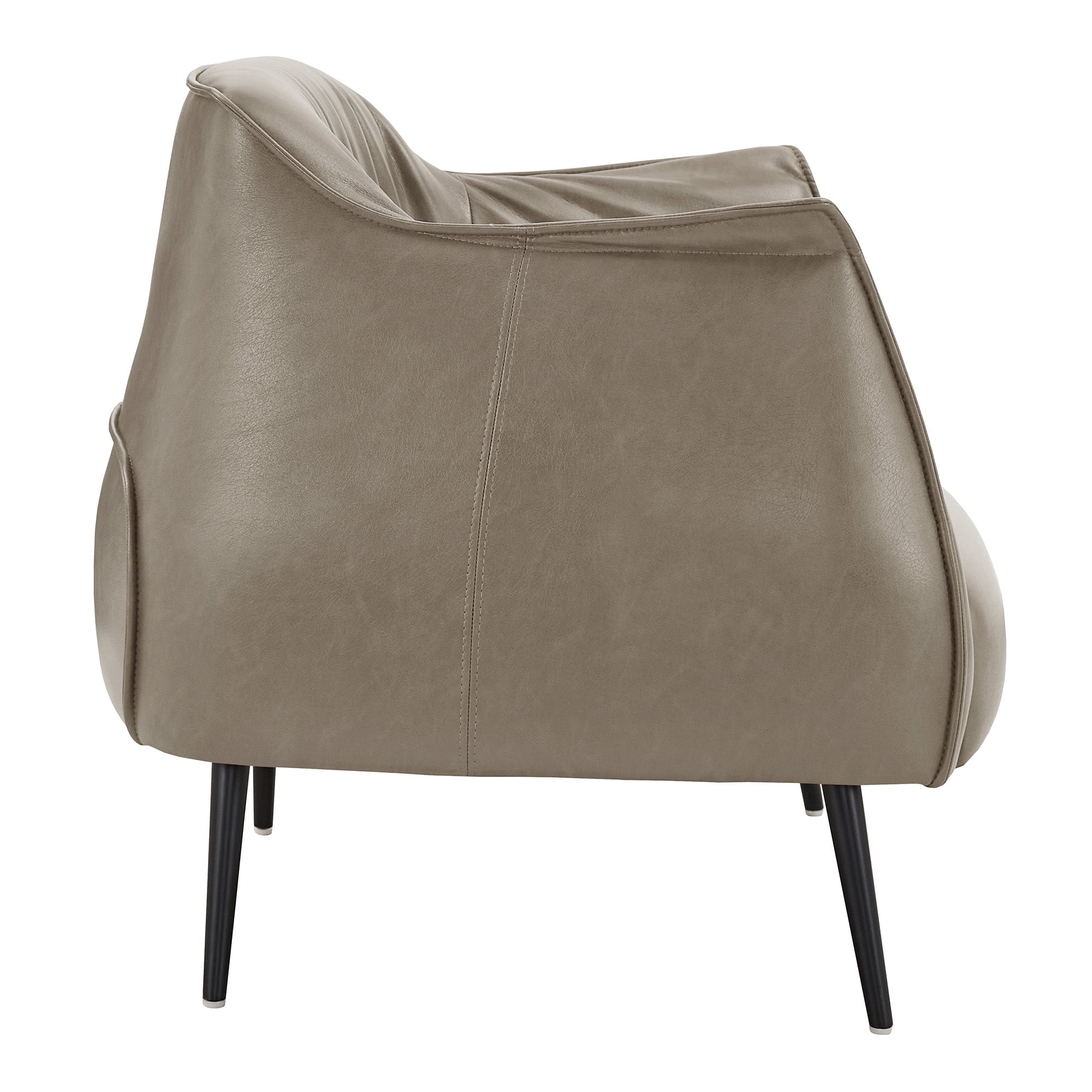Weston Home Eindhoven Faux Leather Barrel Accent Chair, Taupe