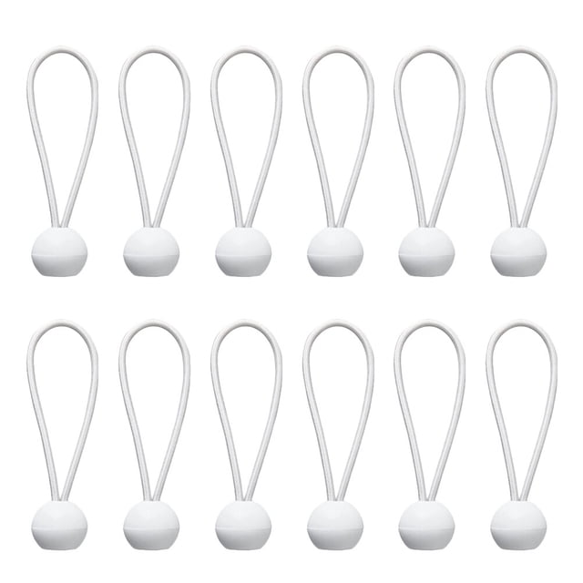 EeaseMX 50 unidades de cuerda elástica de bola de 25 cm, color blanco, para tienda de campaña.