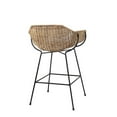 thumbnail image 5 of Home Square Metal & Rattan Counter Stool in Black & Natural - Set of 2, 5 of 6